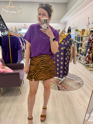 Kim Tiger Striped Skort