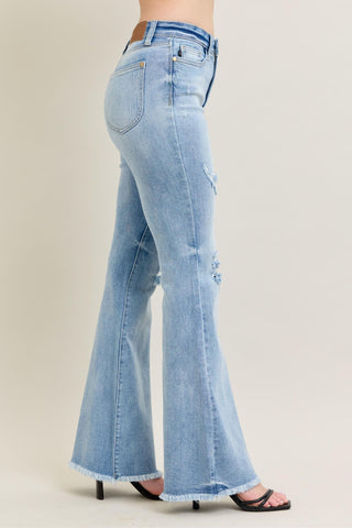 Judy Blue High Waist Distressed Flare Jeans