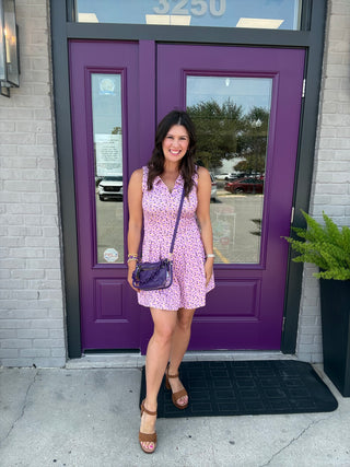 The League Licensed LSU Pleated Tennis Mini Dress
