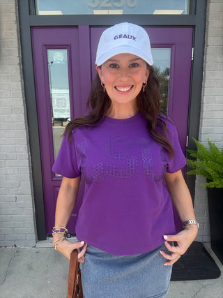 LSU Rhinestone MVP Tee