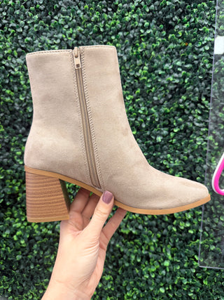 Lainey Short Taupe Bootie