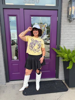 Butter Yellow Big MIKE Boxy Crop Tee