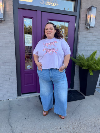 Orchid Vintage Tigers Crop Tee