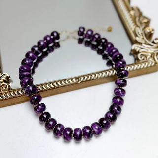 Geaux Grape Beaded Necklace
