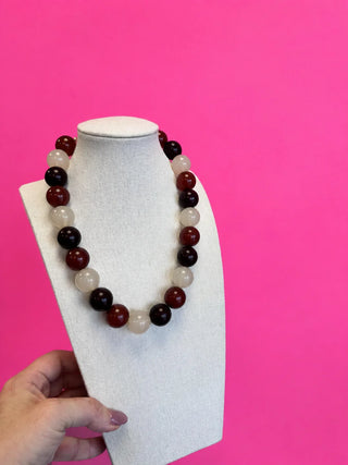 Brown Statement Ball Necklace