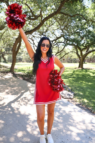 Sideline Diva Tunic/Biker Short Set in Red