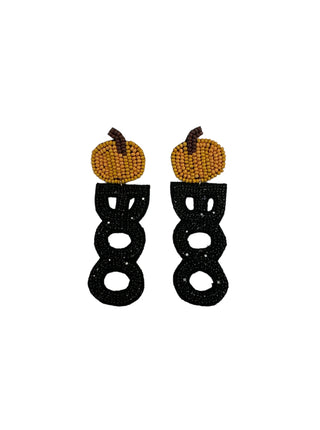 Halloween BOO Beaded Earrings