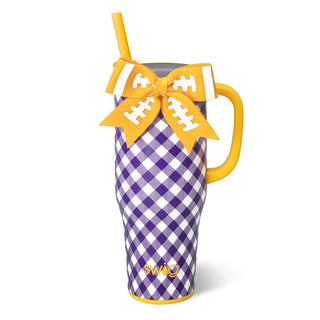 SWIG 40oz Gameday Gingham Purple + Yellow Mega Mug