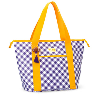 SWIG Gameday Gingham Purple & Yellow Zippi 36 Cooler