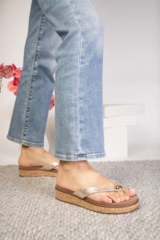 Corky's Off the Deep End Sandal in Gold