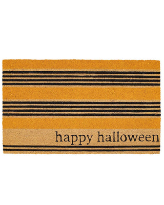 Happy Halloween Stripe Coir Doormat