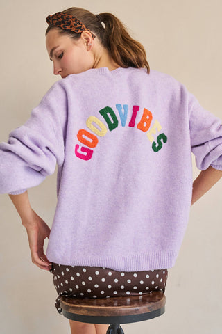 Good Vibes Lavender Sweater