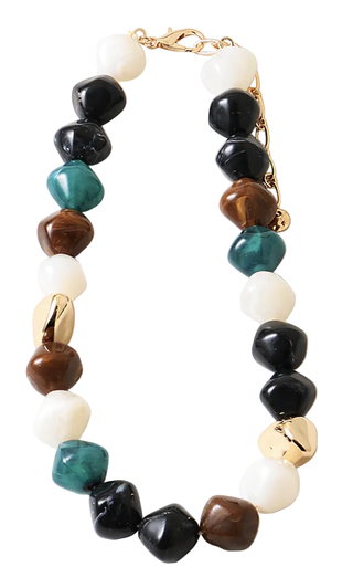 Brown and Teal Stone Necklace