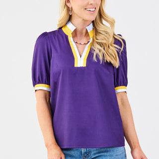 Tricia Purple & Gold Gameday Blouse