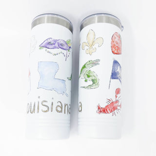 Louisiana Icons Skinny Tumbler 22oz