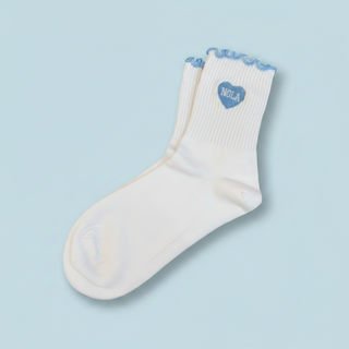 Blue Nola Ruffle Edge Socks