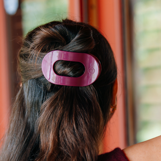 Teleties Mulberry Medium Flat Round Hair Clip