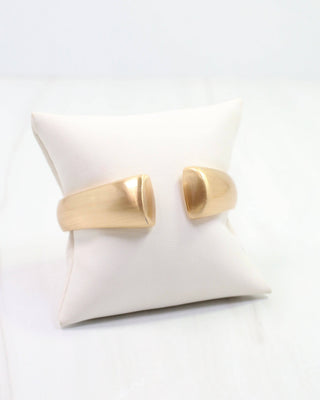 Hazel Hinged Bangle Bracelet Worn Gold