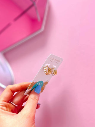 Courtney Pearl Huggie Earrings