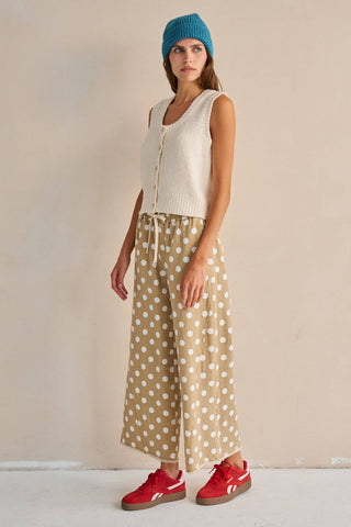 Polka Dot Drawstring Pants