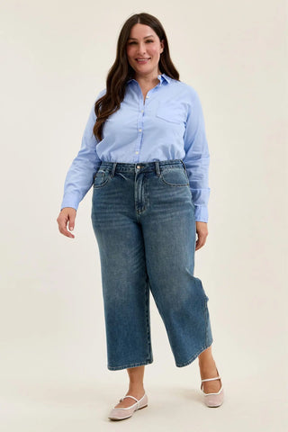 Judy Blue High Waisted Wide Crop Jeans