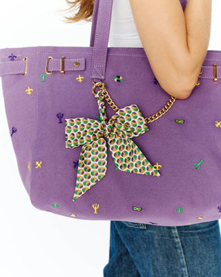Mardi Gras Embroidered Tote with Charm