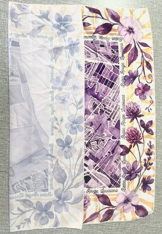 Large Baton Rouge Map Watercolor Scarf