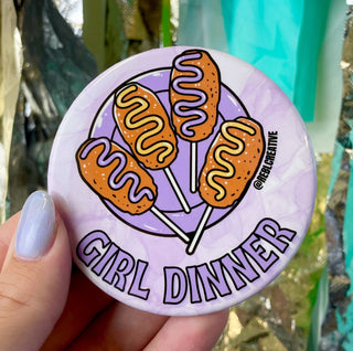 Girl Dinner Game Day Button