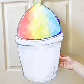 Rainbow Snoball Door Hanger