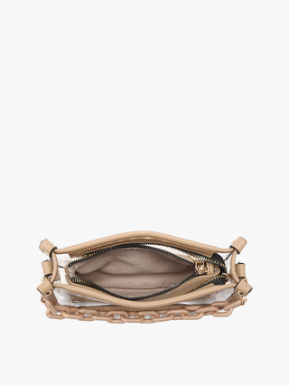 Jessica Stadium Clear Crossbody Bag in Gold