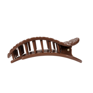 Teleties Brown Crocodile Large Flat Round Hair Clip