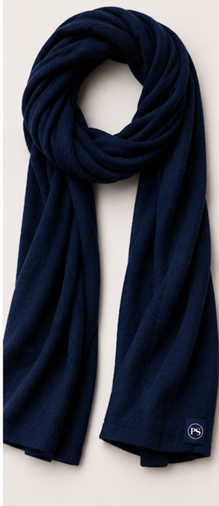 Catalina Cashmere Blend Travel Scarf in Navy