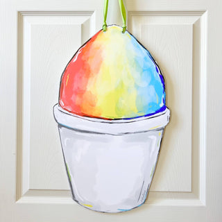 Rainbow Snoball Door Hanger