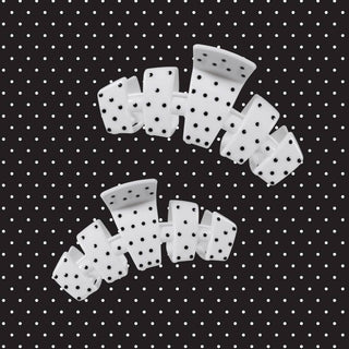 Teleties Classic White Polka Dot Party Medium Claw Clip
