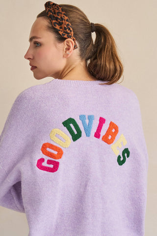 Good Vibes Lavender Sweater