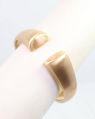 Hazel Hinged Bangle Bracelet Worn Gold
