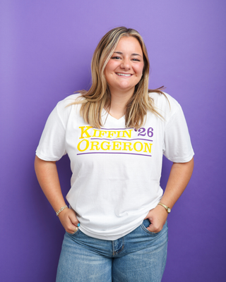 White V Neck Kiffin Orgeron '26 Campaign Tee