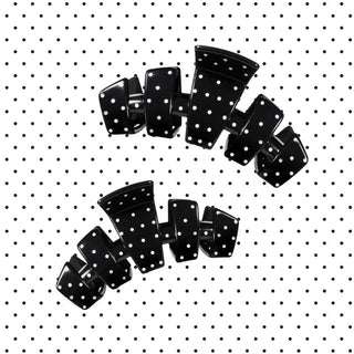 Teleties Classic Black Polka Dot Party Medium Claw Clip