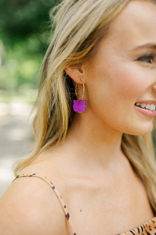 Gold Tiger Head Hoops