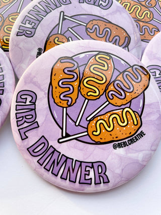 Girl Dinner Game Day Button