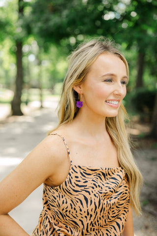 Gold Tiger Head Hoops