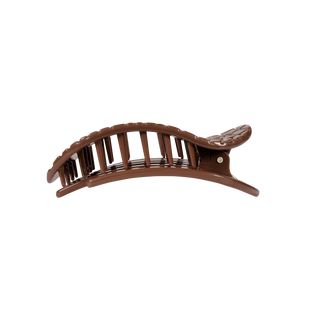 Teleties Brown Crocodile Medium Flat Round Hair Clip