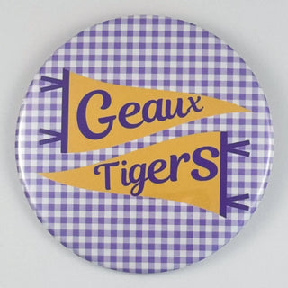 Geaux Gingham Tailgate Button