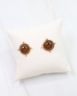 Florissant Brown Round Post Earring