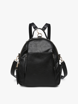 Lillia Convertible Backpack w/ Long Strap in Black