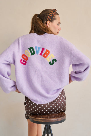 Good Vibes Lavender Sweater
