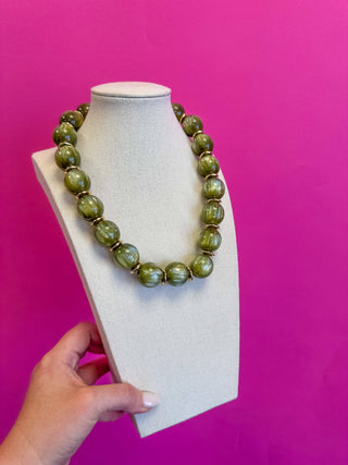 Green Statement Ball Necklace