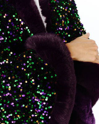 Mardi Gras Sequin Fur Cape