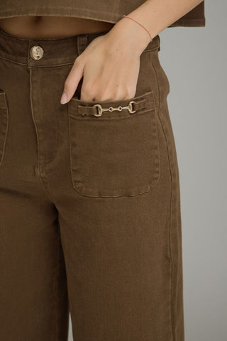 Lexington Wide Leg Pants in Brown