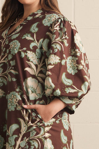 Autumn Ivy Dress in Chocolate
